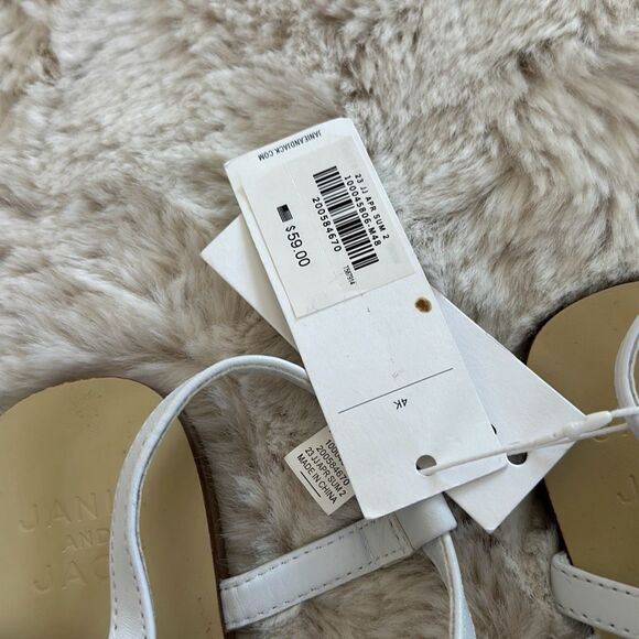 Janie & Jack Flower Sandal White Size 4K - Picture 5 of 6